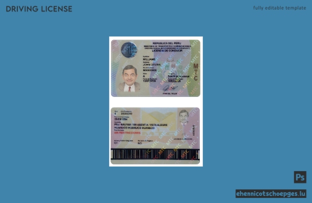 Beispiel für einen peruanischen Führerschein